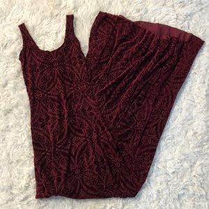 NWT XS BlackMilk Burned Velvet Wine Maxi Dress
